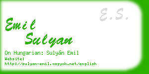 emil sulyan business card